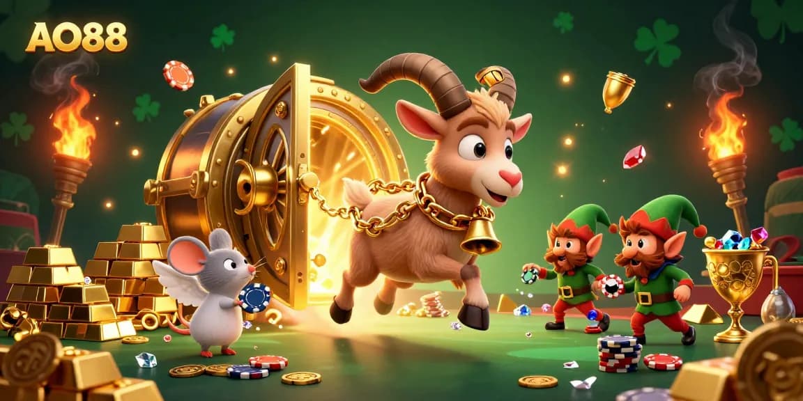 Engage in exciting gameplay at AO88 with festive casino themes and lively characters.