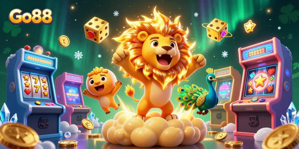Go88 players celebrating their big wins in a vibrant online casino atmosphere filled with colorful game elements.