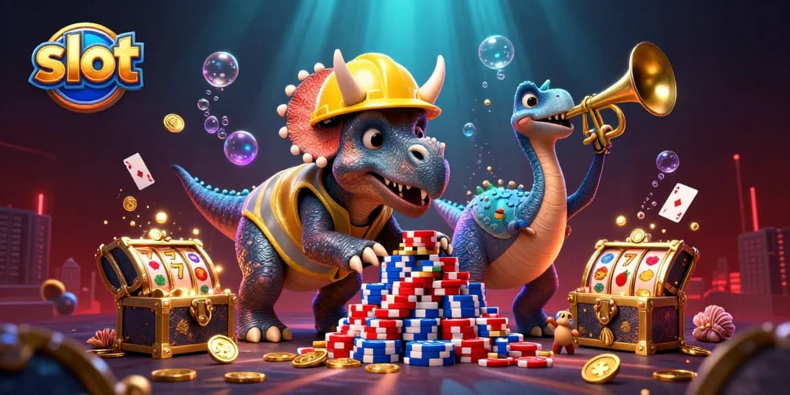Spin to win with vibrant slot action featuring playful characters and treasure bursts!
