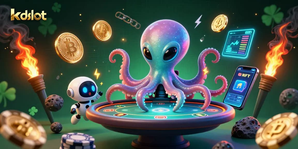Engage with the interactive world of kdslot featuring a cosmic casino with vibrant characters and elements.