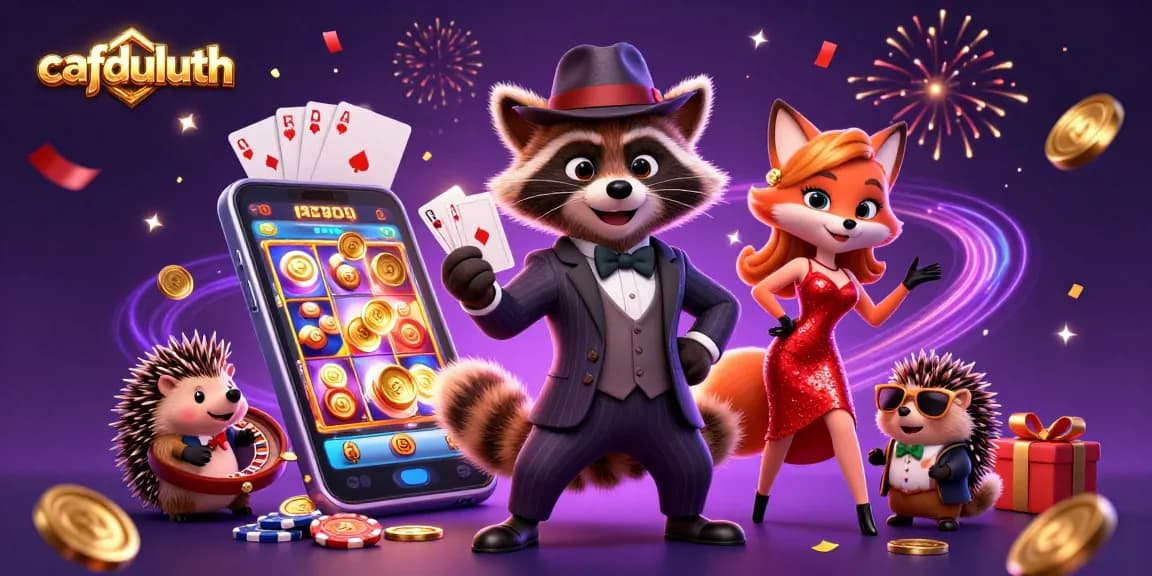 Spin and win at cafduluth with our vibrant 3D gaming scene showcasing exciting casino elements.