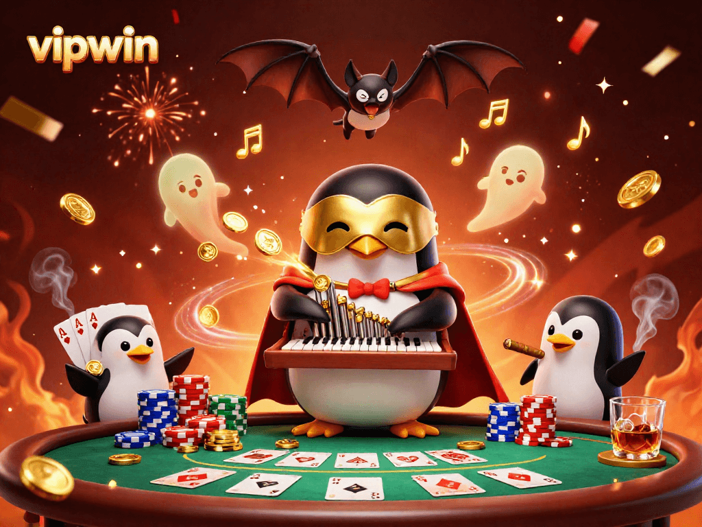 Experience thrilling gaming with vipwin in a vibrant, dynamic casino scene filled with action!