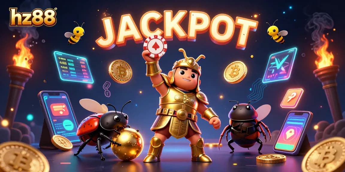 Experience thrilling gaming at hz88 with vibrant characters in a 3D casino scene featuring exciting elements.