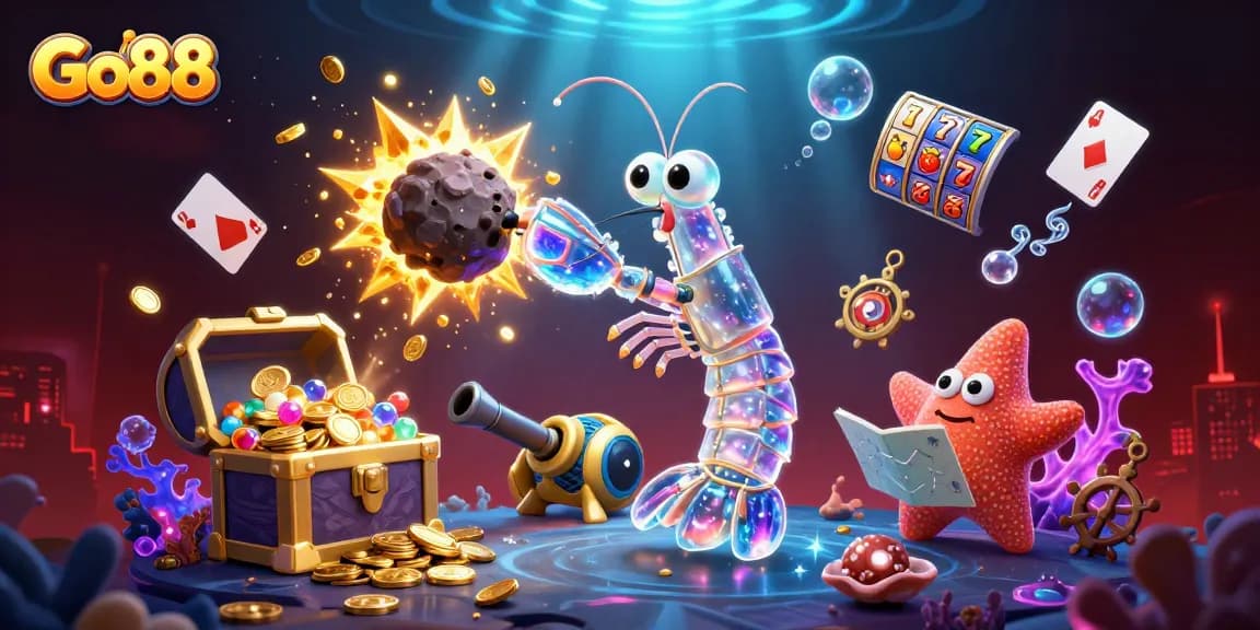 Experience thrilling wins at Go88 with vibrant slot symbols and dazzling treasures.