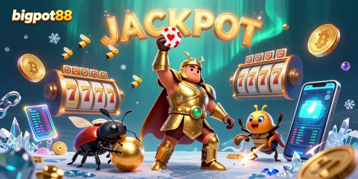 Spin and win at bigpot88 with a colorful, engaging casino illustration showcasing an adventure in slot gaming.