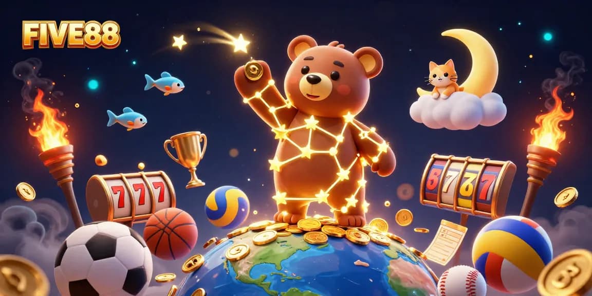 Engage in thrilling games with FIVE88, exploring vibrant slots and dynamic sports elements.