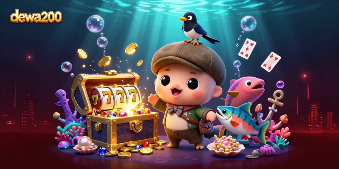 Menangkan imbalan besar dengan dewa200 dalam ilustrasi kasino bawah laut yang menggembirakan.