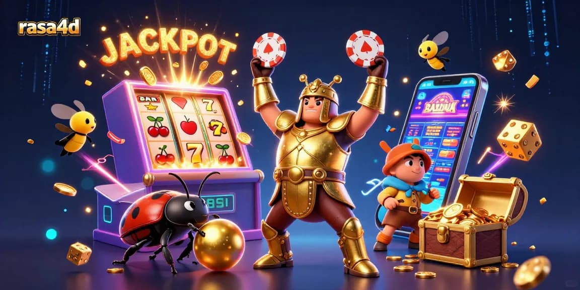 Rasa4d menghadirkan ilustrasi slot meriah dengan jackpot mengesankan dan karakter menarik.