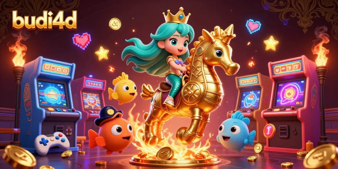 Experience the vibrant gameplay at budi4d with an enchanting mermaid and seahorse.