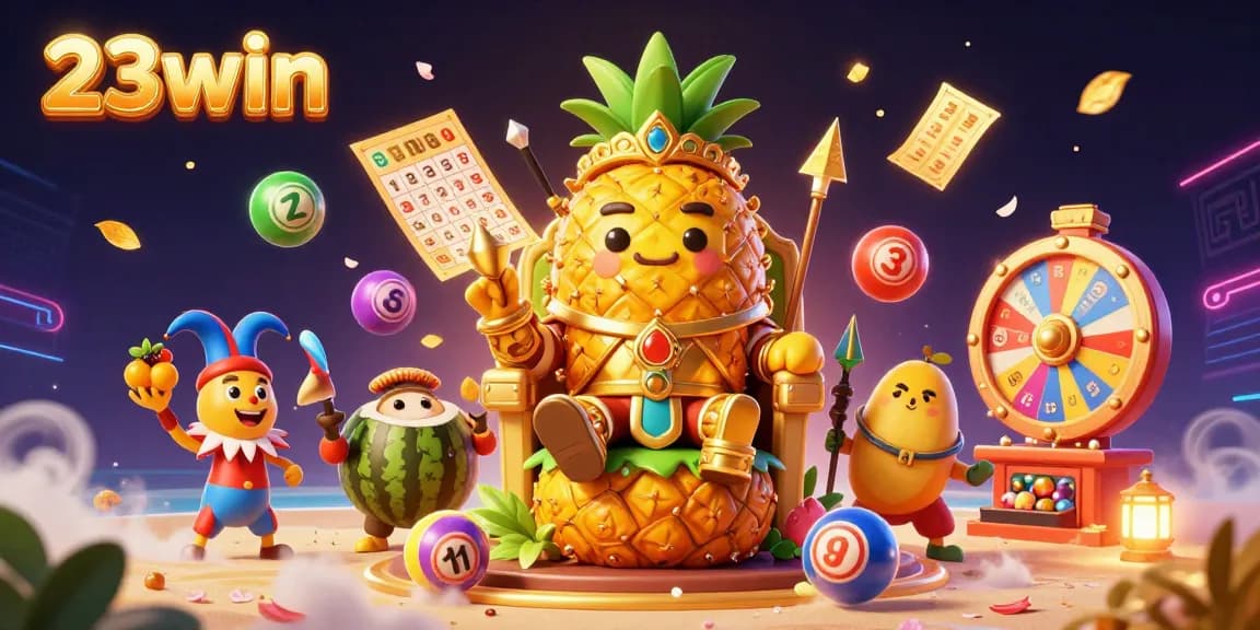 Experience thrilling gameplay at 23win with dynamic lottery balls and vibrant casino elements.