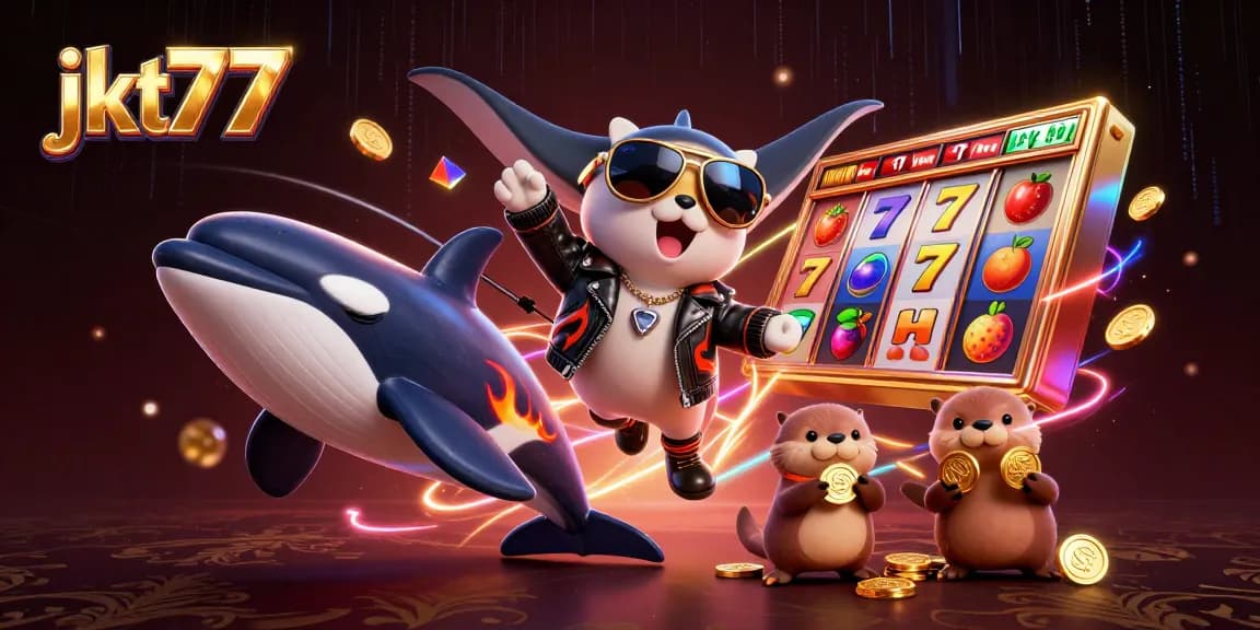 Masuki keseruan jkt77 dengan ilustrasi orca bertema kasino dan simbol slot yang mengagumkan.