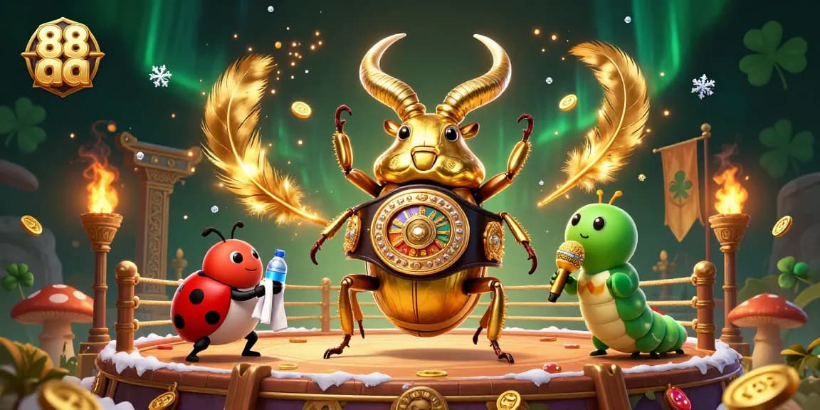 Join the action at 88 aa as the champion beetle and ladybug motivate players in a vibrant casino showdown.