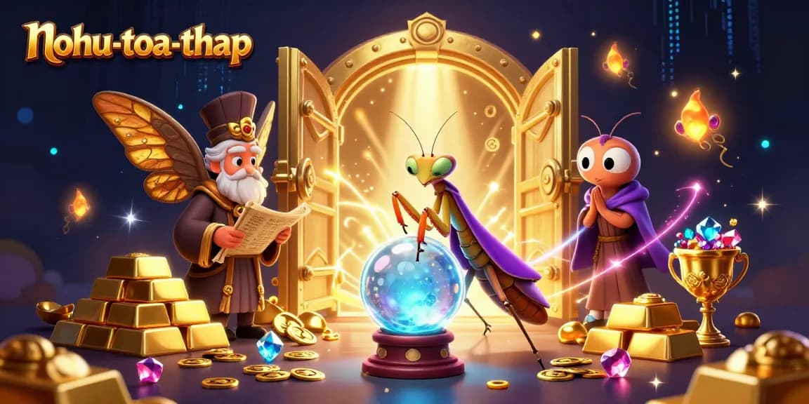 Experience thrilling gameplay with nohu-toa-thap's mystical fortune teller and treasure trove of gems!