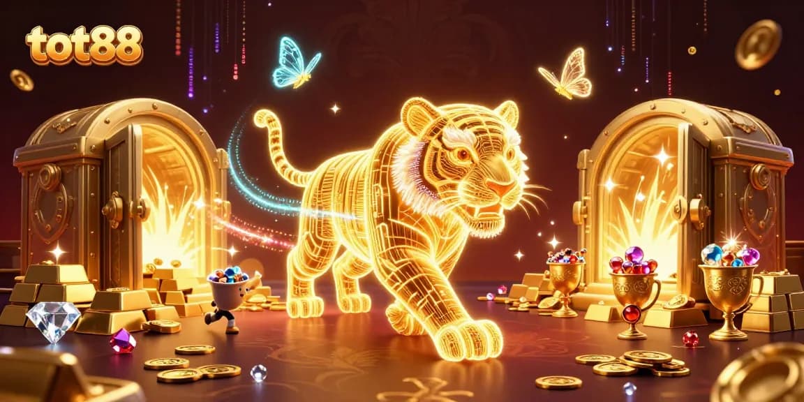 Experience thrilling games at tot88 with a vibrant neon casino illustration featuring dynamic elements.
