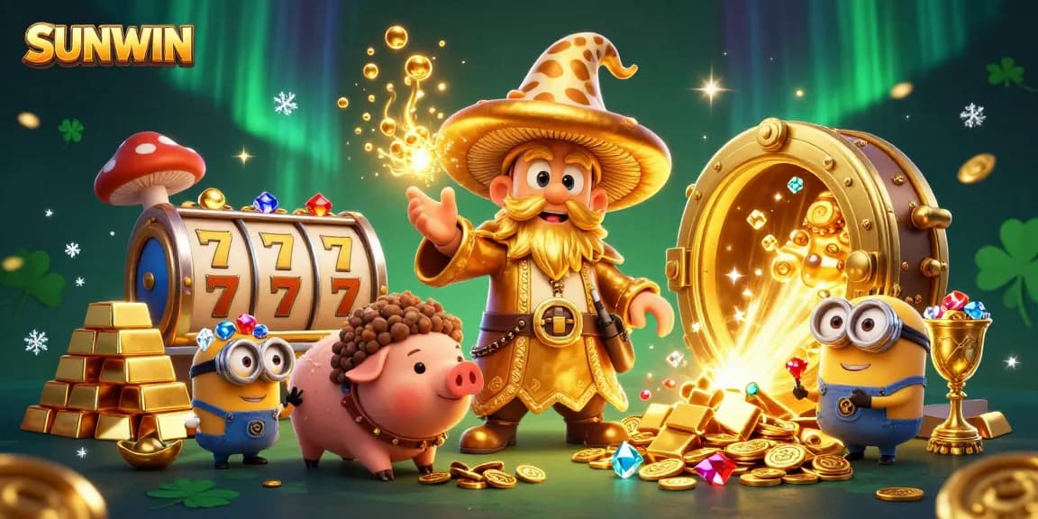 Engage in the magical world of SUNWIN, where golden treasures and vibrant slot reels await lucky players.