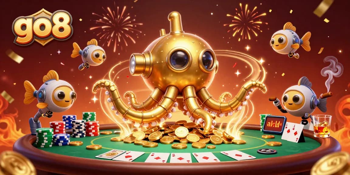 Experience thrilling gameplay at go8 with a golden kraken submarine diving into exciting casino treasures.