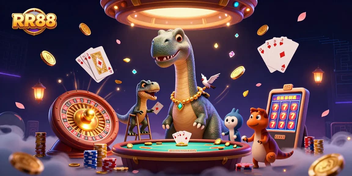 Experience thrilling casino action with RR88, featuring unique characters and vibrant gameplay elements.