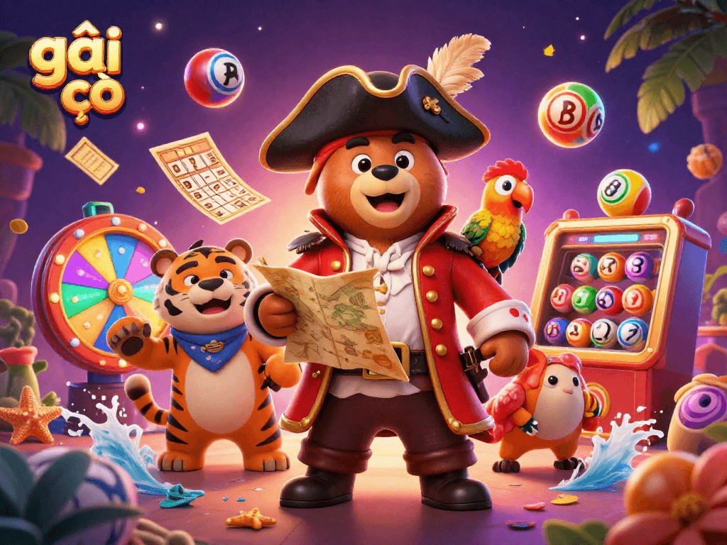 Engage in thrilling lottery action with gái gọi amongst vibrant casino elements in an animated 3D scene.