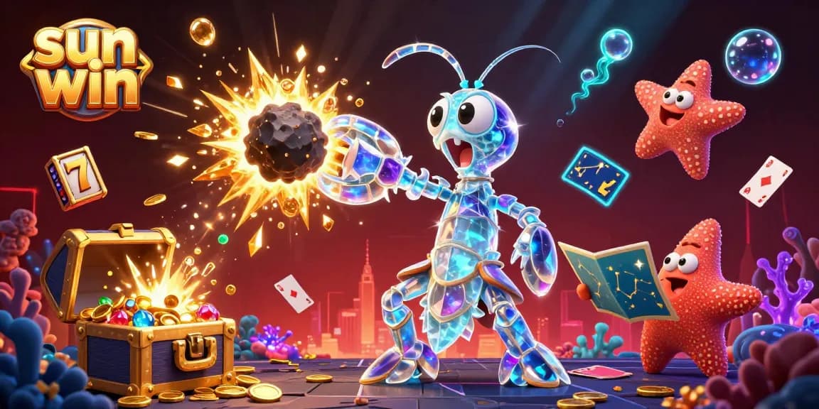 Engage with sun win's exhilarating slot experience featuring vibrant scenes and dynamic characters in a casino environment.
