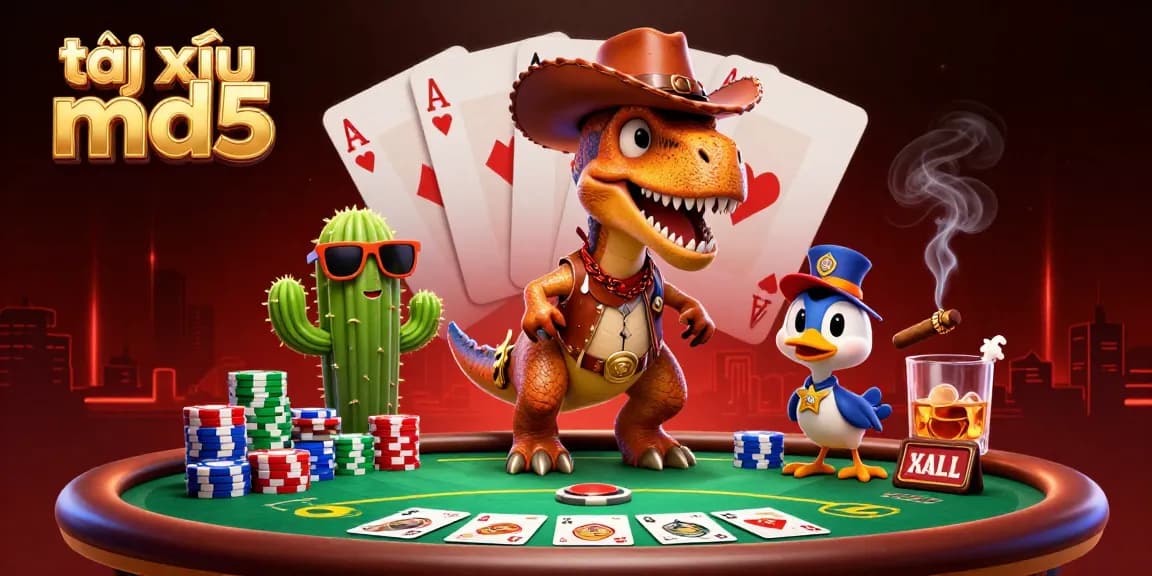 Experience thrilling gameplay at tài xỉu md5 with a dynamic poker scene and exciting characters.