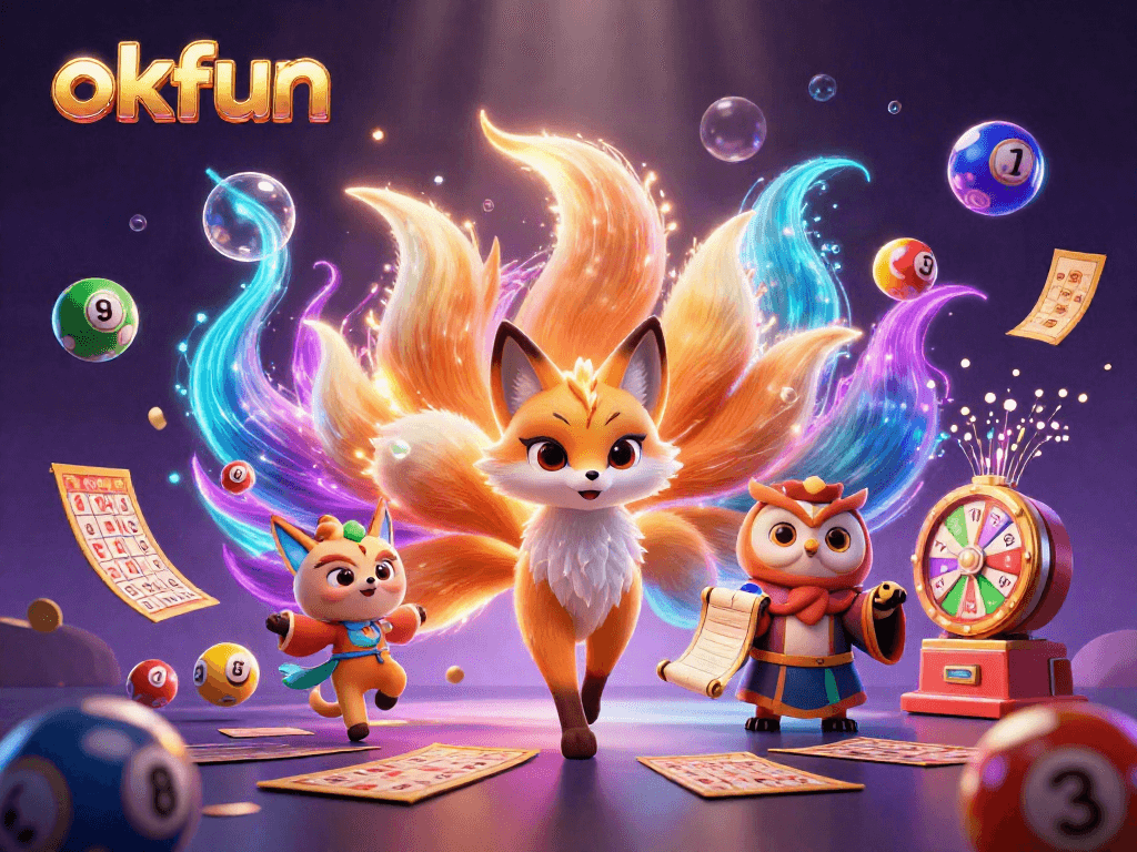 Experience thrilling lottery excitement with okfun’s magical nine-tailed fox and wise owl.