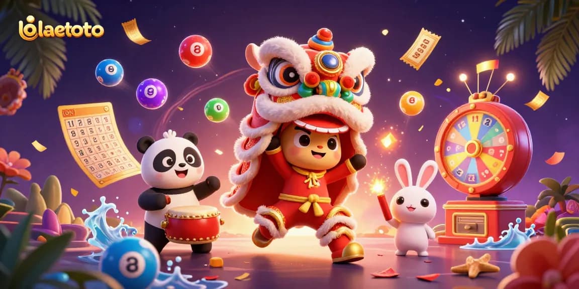 Engage with laetoto's vibrant lottery theme featuring lively characters and dynamic gaming elements.