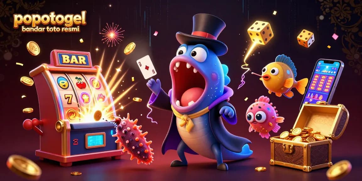 Experience the thrill of popotogel bandar toto resmi with exciting card tricks in a lively casino scene.