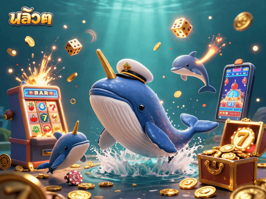 Experience thrilling สล็อต adventures with a whimsical whale and lively ocean companions.