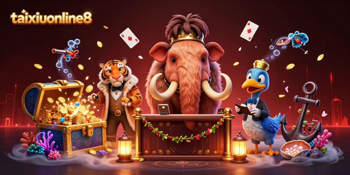 Engage in thrilling gameplay at taixiuonline8 with vibrant characters and casino elements representing excitement.