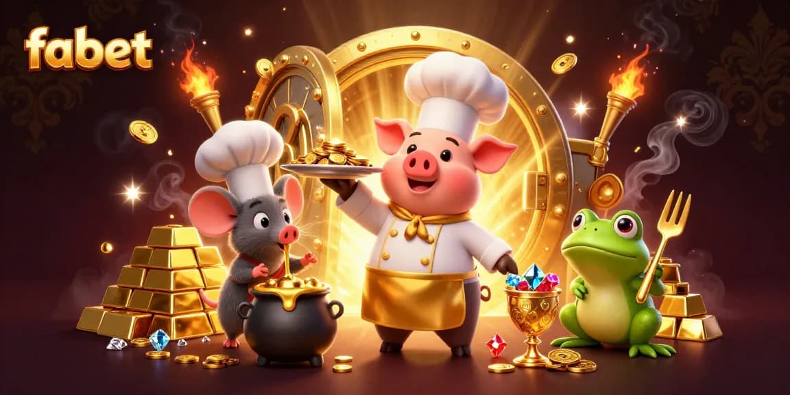 Experience fabet's vibrant casino world with gourmet gold dishes and dynamic gaming elements.