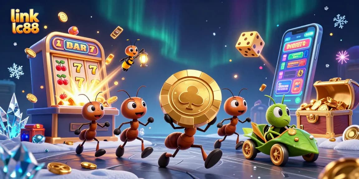 Enjoy thrilling gameplay with link lc88 as ants strategize to steal a giant poker chip.
