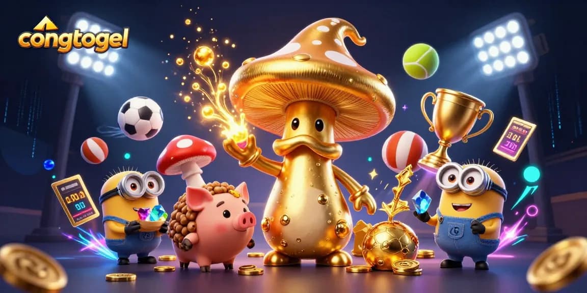 Engage with congtogel's exciting sports betting scene dominated by a golden mushroom wizard.
