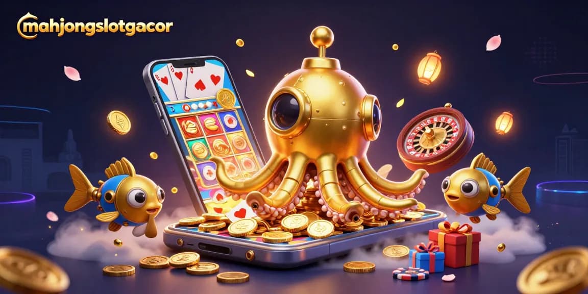 Experience exciting mahjongslotgacor gameplay with vibrant slot symbols and underwater elements.