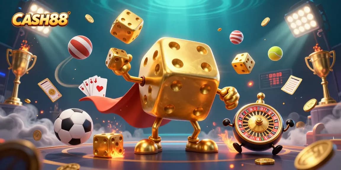 CASH88 offers exciting gambling experiences with energetic sports elements, golden dice, and dynamic game visuals.