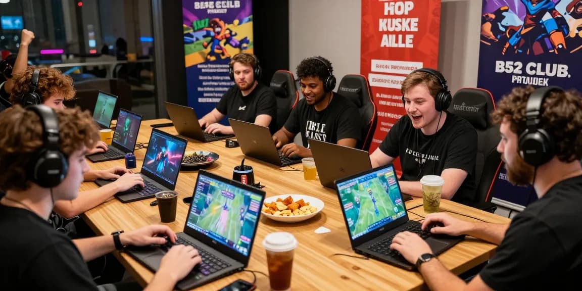 Engaged players enjoying live gaming on the B52 platform, showcasing excitement.
