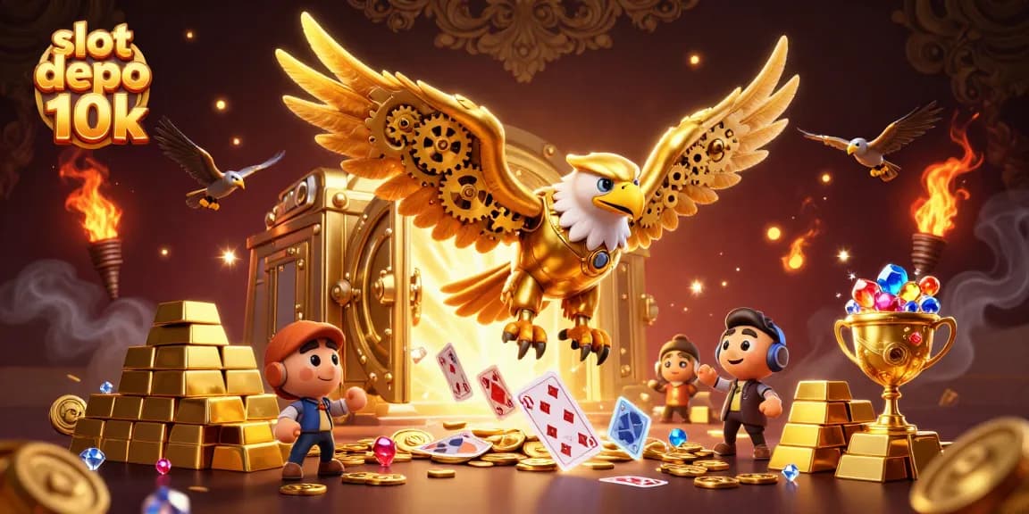 Menangkan jackpot dengan slot depo 10k di permainan kasino menarik yang penuh emas dan permata.