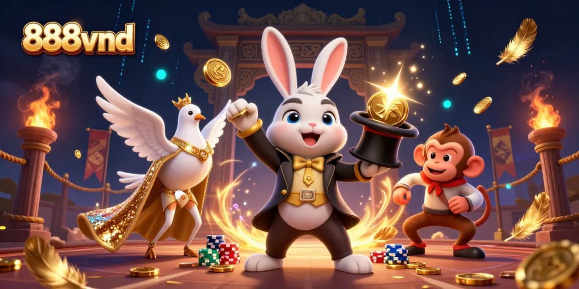 Experience thrilling gameplay at 888vnd with a vibrant 3D casino scene filled with action and excitement.