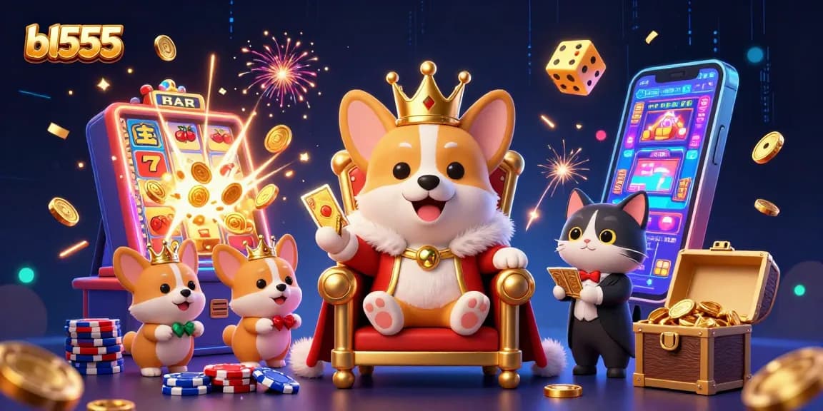 Experience the excitement of gambling with bl555's royal corgi crown and jackpot wins!