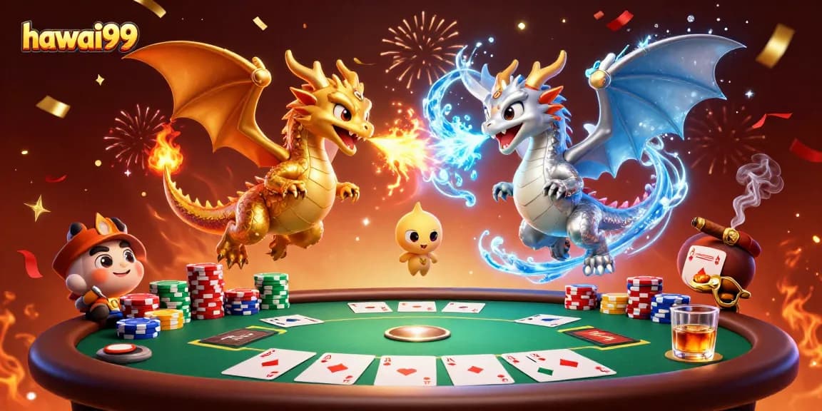 Engage with thrilling poker action in hawai99 featuring unique 3D dragon artwork.