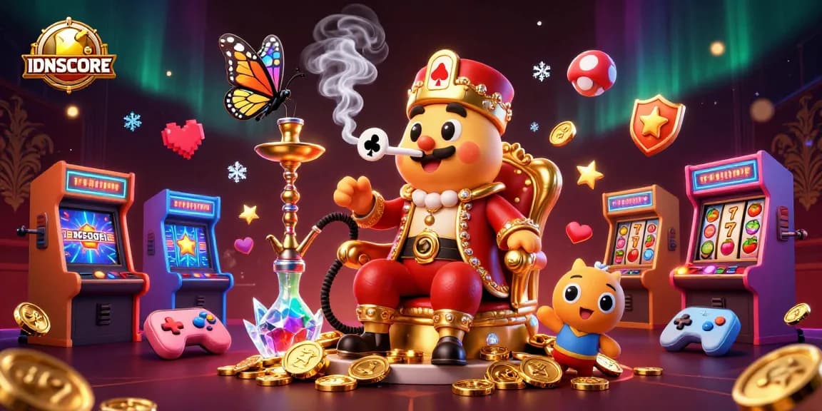 IDNSCORE platform showcases a vibrant and competitive gaming scene with exciting slot elements.