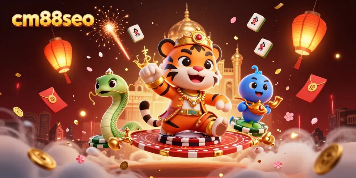 Experience dynamic gaming allure with cm88seo’s tiger sultan in vibrant casino-themed art.