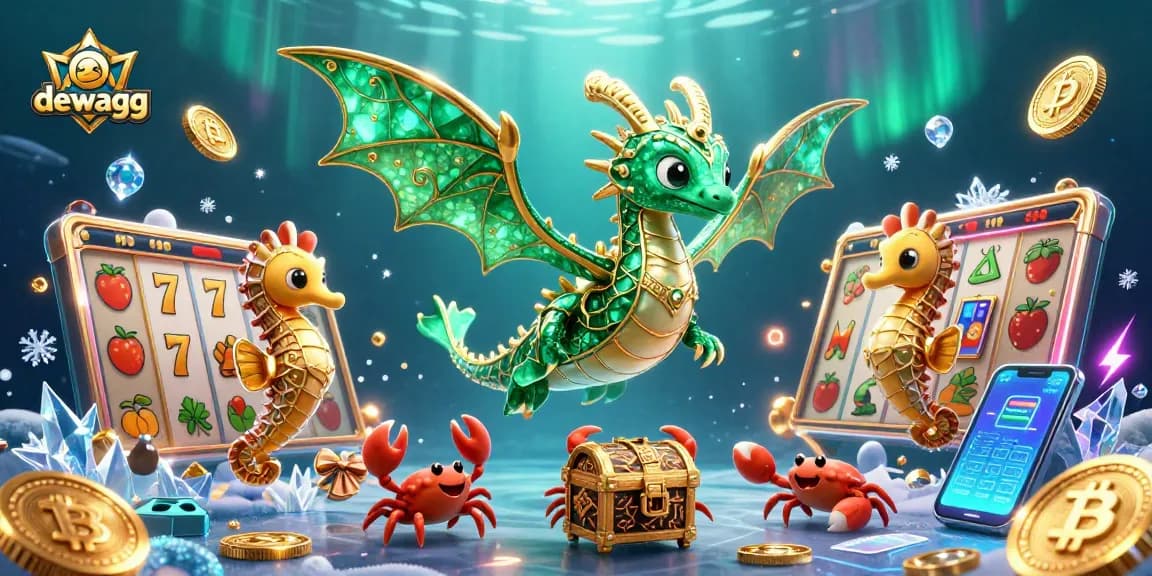 Play exciting slots at dewagg with vibrant treasures and crypto elements in a detailed underwater scene.