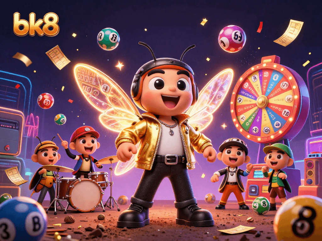 Experience winning excitement with bk8's vibrant 3D casino illustration showcasing thrilling gambling elements.