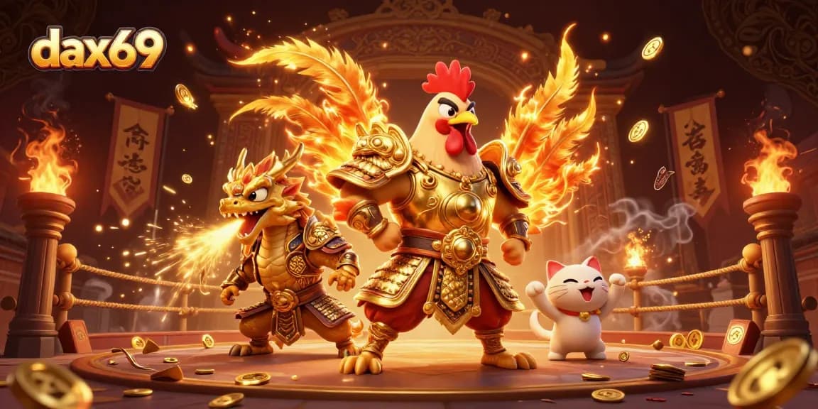 Menangkan permainan di dax69 dengan pertarungan antara ayam jantan dan naga ganas!