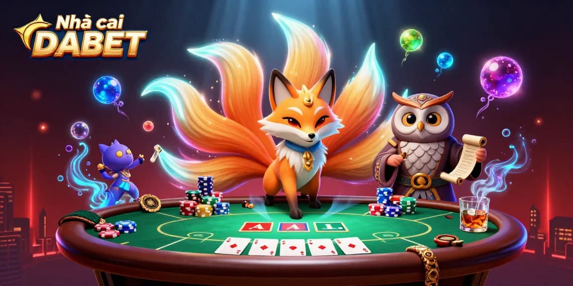 Engage in thrilling Casino action with Nhà cái DABET, as the vibrant nine-tailed fox spirit and owl sage enhance your gaming experience.