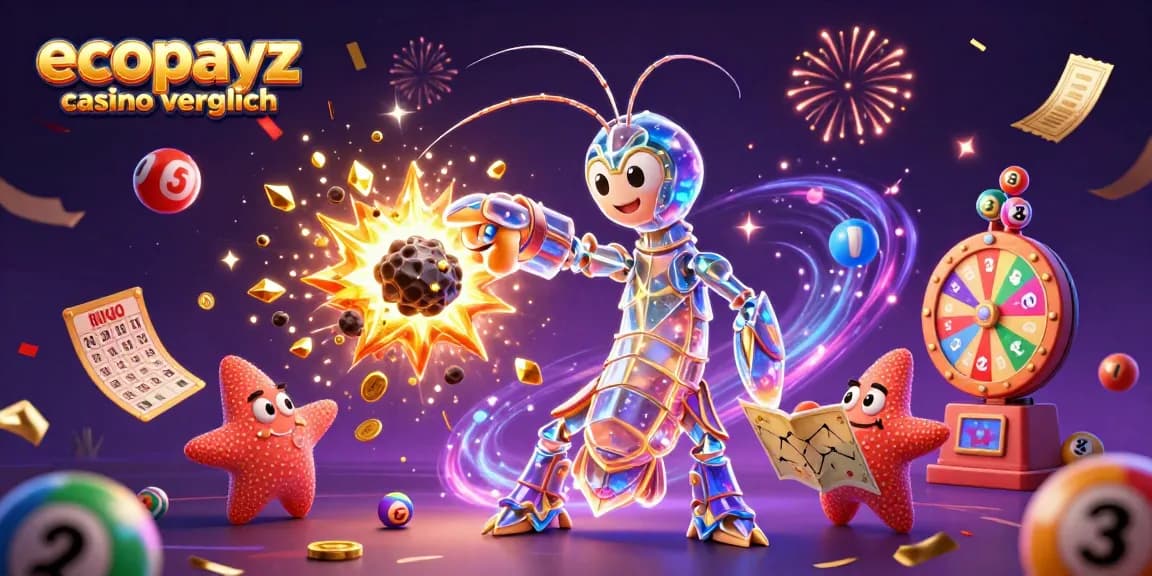 Engage in ecoPayz casino vergleich with a vibrant 3D illustration showcasing dynamic gambling elements.