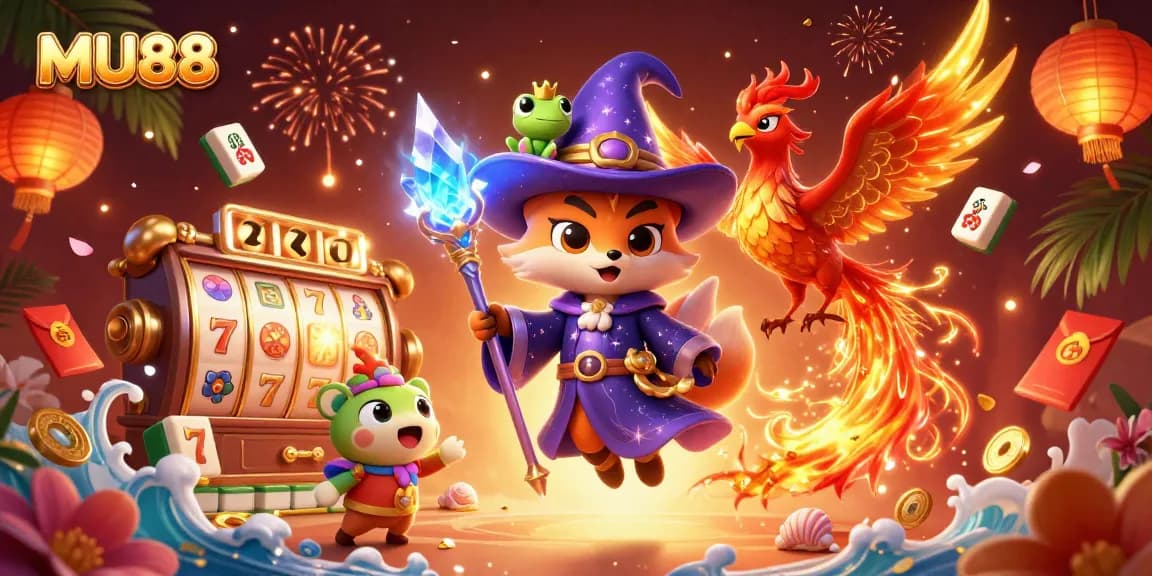 Spin the reels at MU88 Casino for thrilling jackpots with energetic characters!