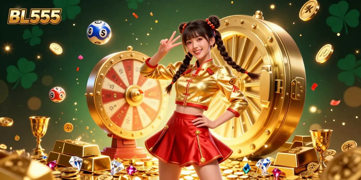 Win big at BL555 with a vibrant casino adventure featuring 3D characters and lottery excitement.