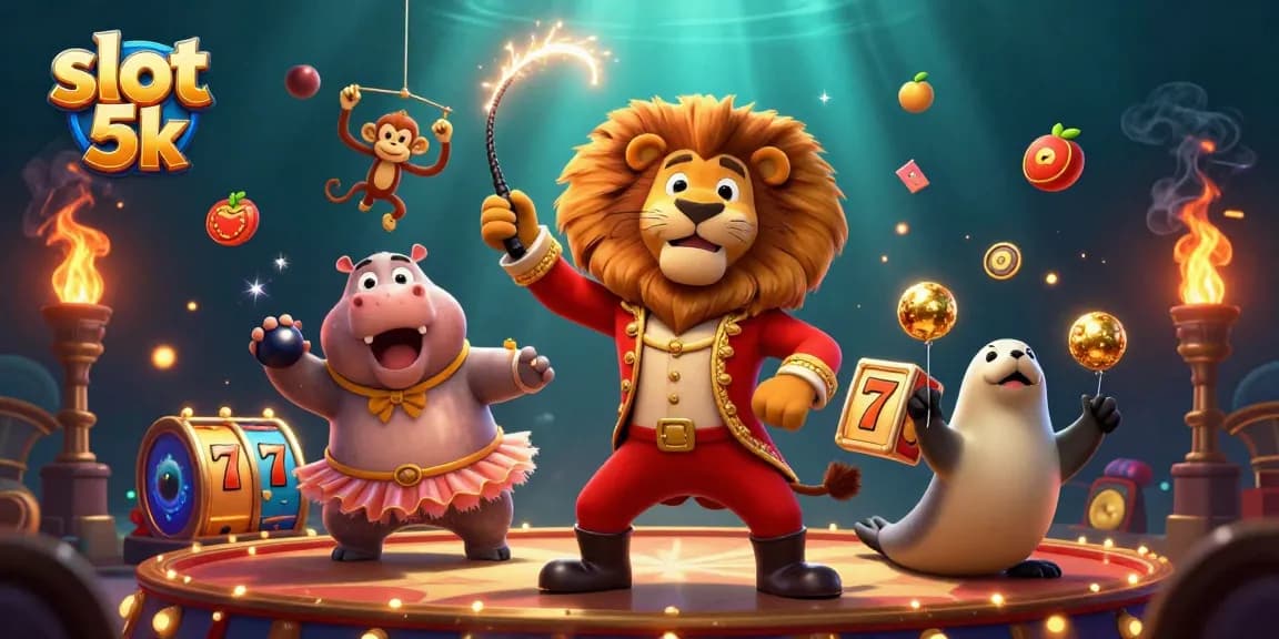 Experience thrilling spins with slot 5k, featuring dynamic cartoon characters and vibrant slot elements.