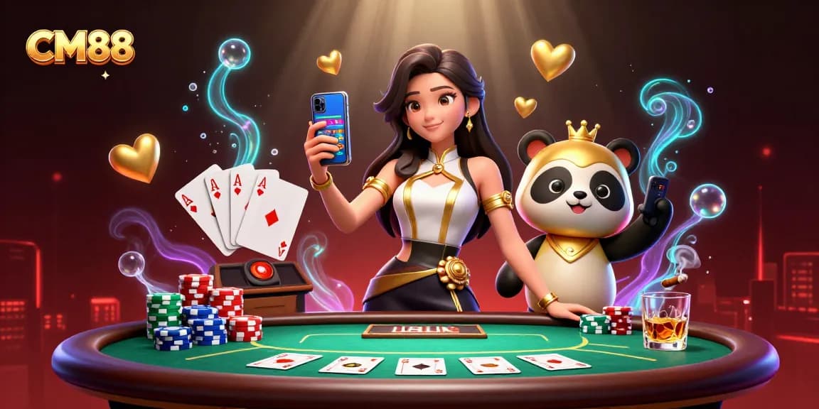 Engage with CM88's exciting casino experience featuring a vibrant scene of gaming action.